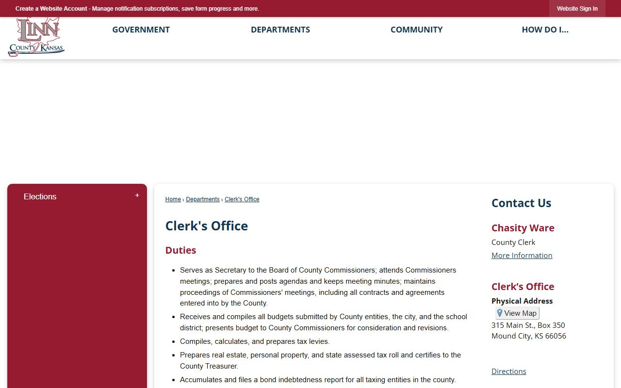 Linn County Clerk of the District Court county clerk office record access