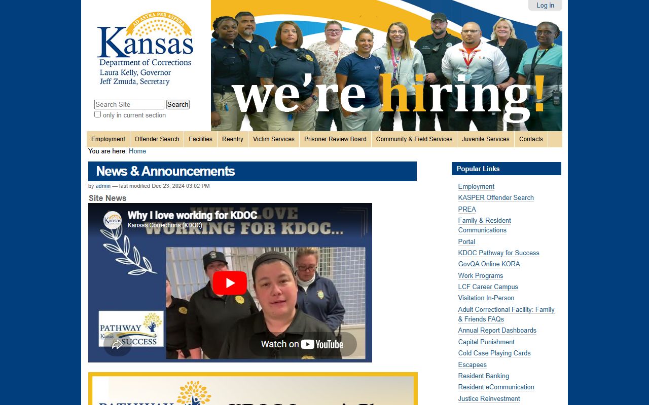 Linn County criminal court records Kansas Department of Corrections