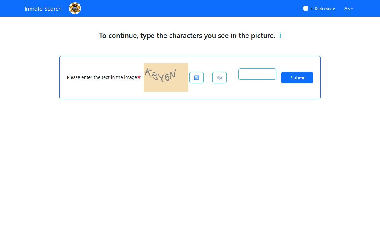 Linn County inmate search portal captcha for inmate records