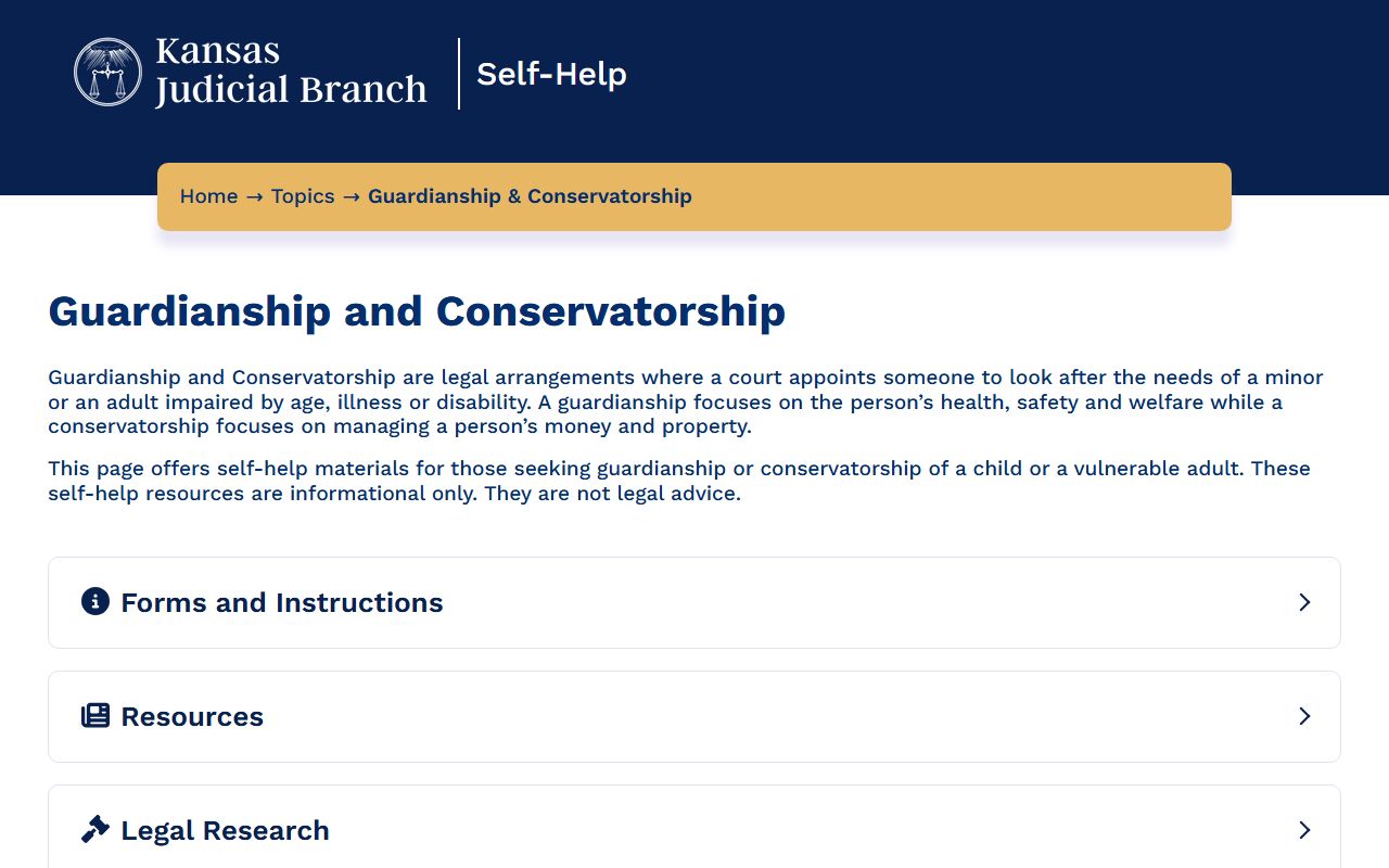 Linn County probate records Kansas guardianship self-help page