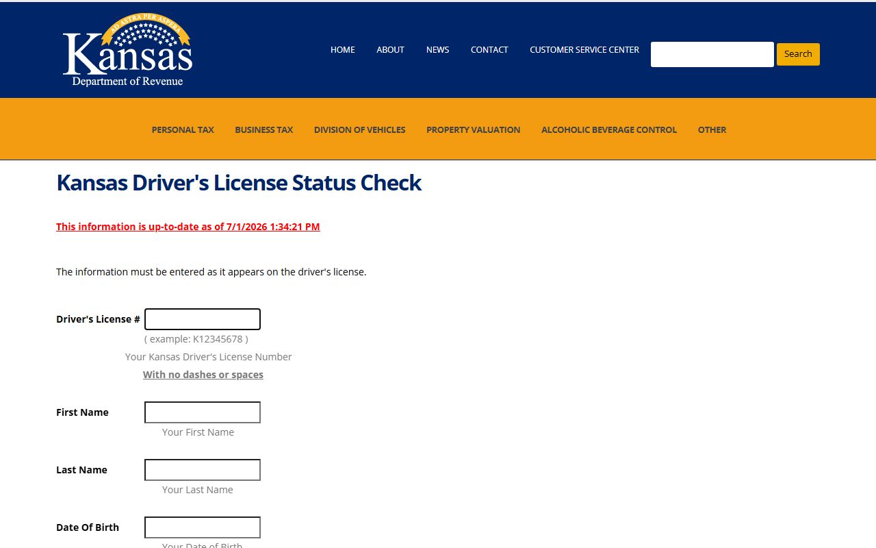 Kansas driver status check for Linn County traffic court records